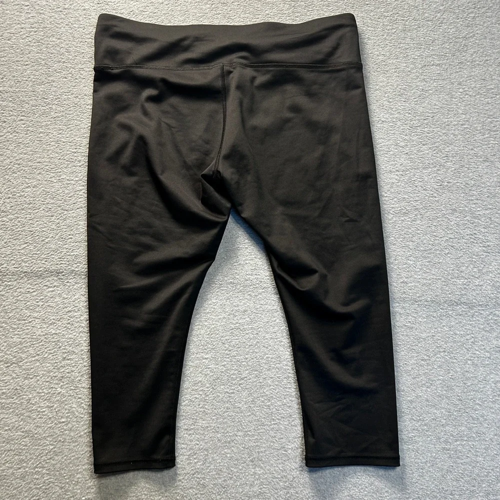 Copper Fit Capri Leggings Womens Large Black Compression Activewear Yoga Pants